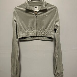WOMEN'S CROPPED VELOUR FULL ZIP TOP Dance
